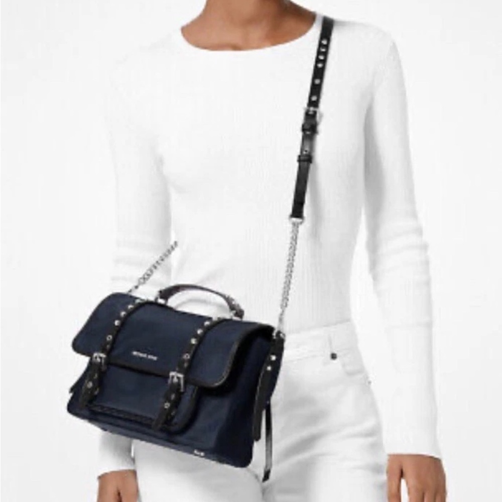 Michael Kors Navy Leila Flap messenger crossbody